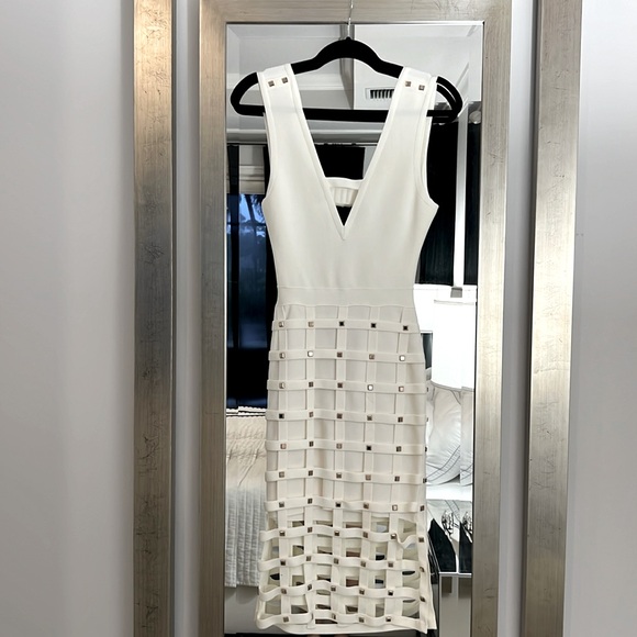 Bebe white studded midi dress /women’s size small/ NWT - Picture 1 of 9